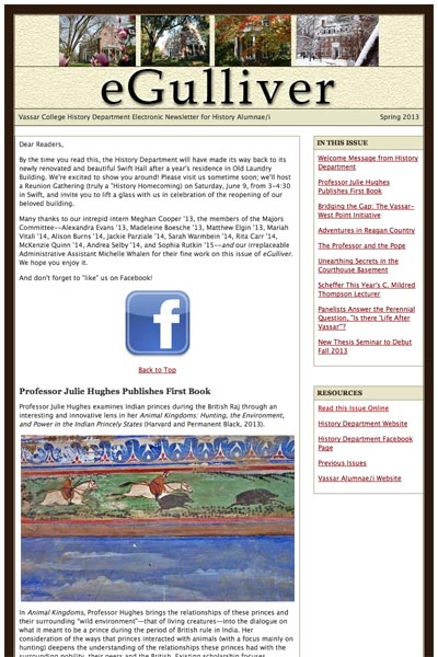 Vassar College History Department eNewsletter